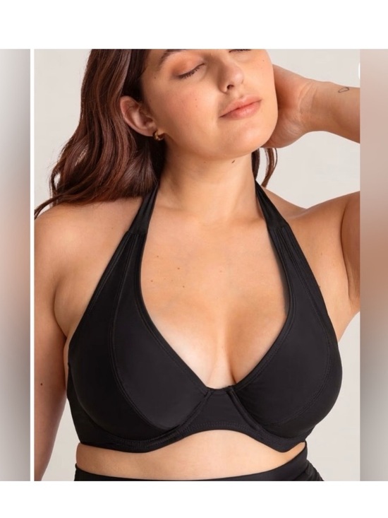 Shapermint Other - Shapermint Essentials Full Coverage Halter Bikini Top Black XL NWT